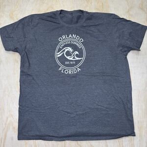 USED XL Orlando Florida Short Sleeve Crewneck Souvenir Shirt Gray
